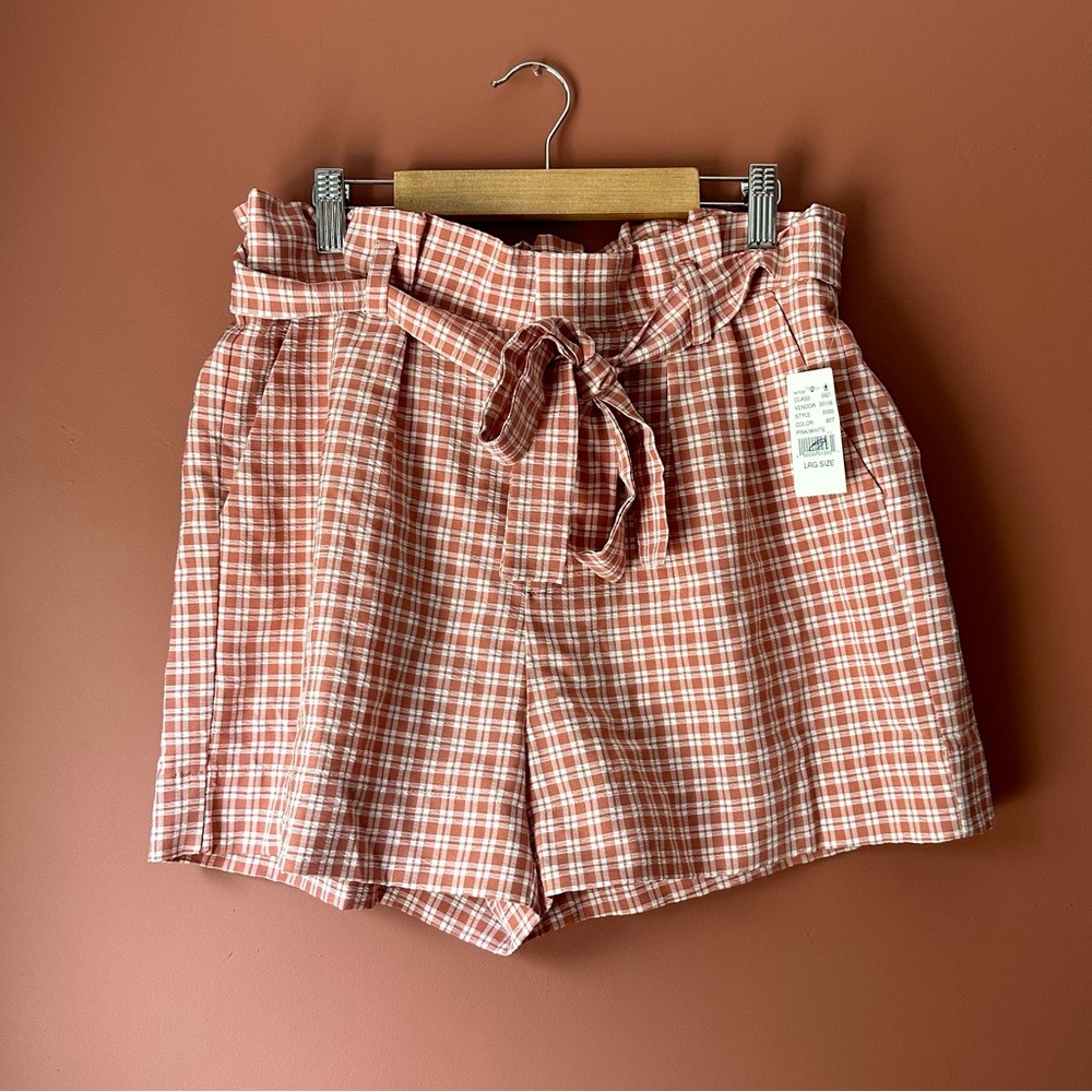 NWT PacSun Lottie Moss Plaid Paperbag Shorts